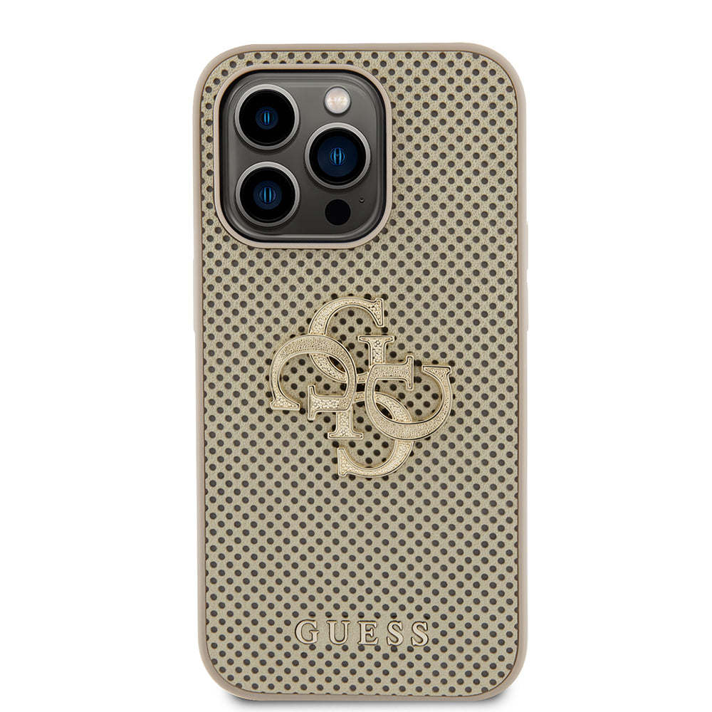 Guess - Leather Perforated 4G (GUHCP15LPSP4LGD) - iPhone 15 Pro - Gold