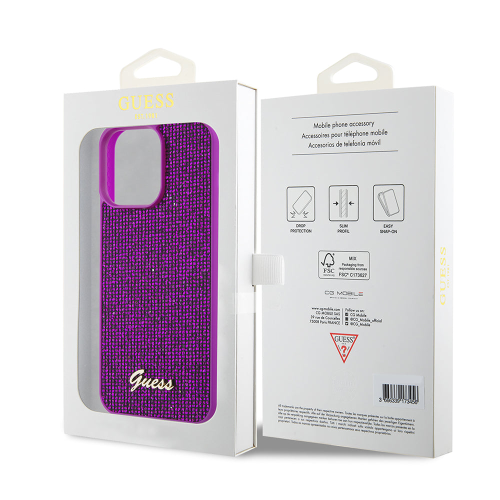 Guess - Disco Metal Script (GUHCP15XPMSDGSF) - iPhone 15 Pro Max - Fuchsia