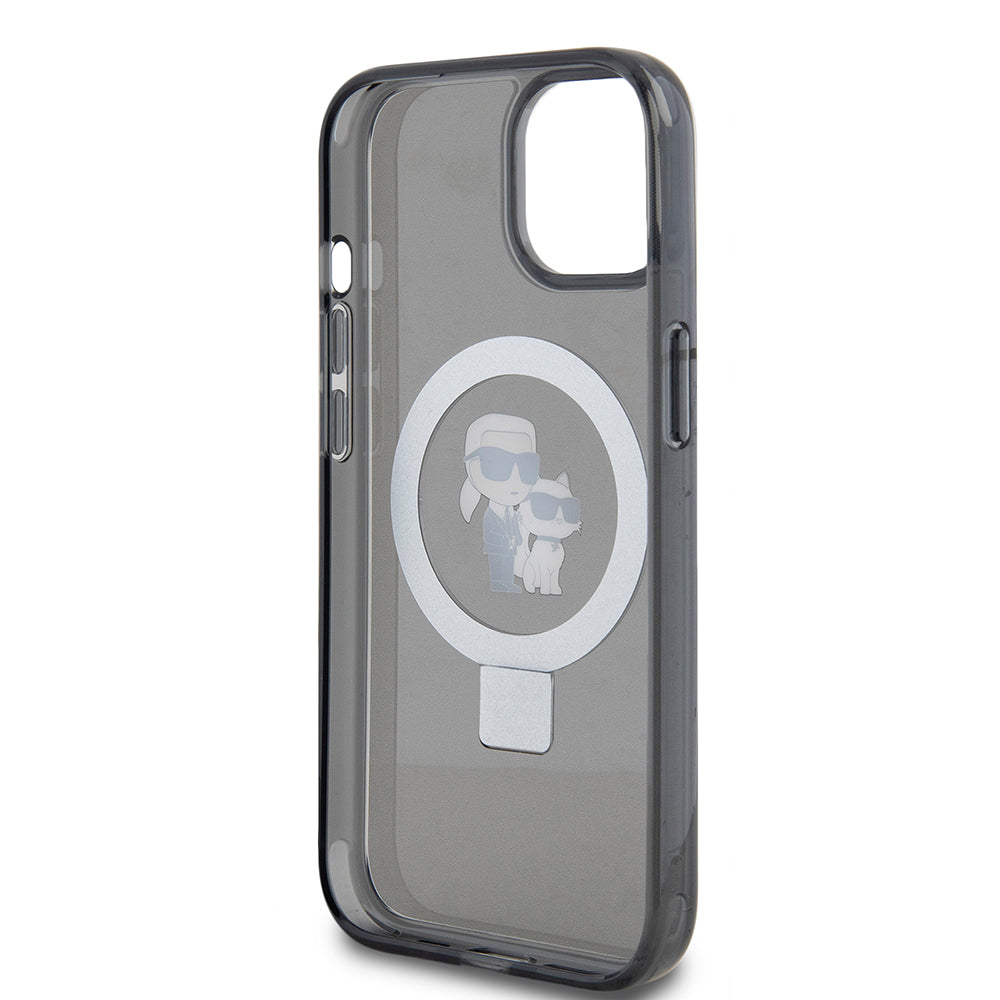 Karl Lagerfeld - Hardcase Ring Stand MagSafe (KLHMP15SHMRSKCK) - iPhone 15 - Karl&Choupette