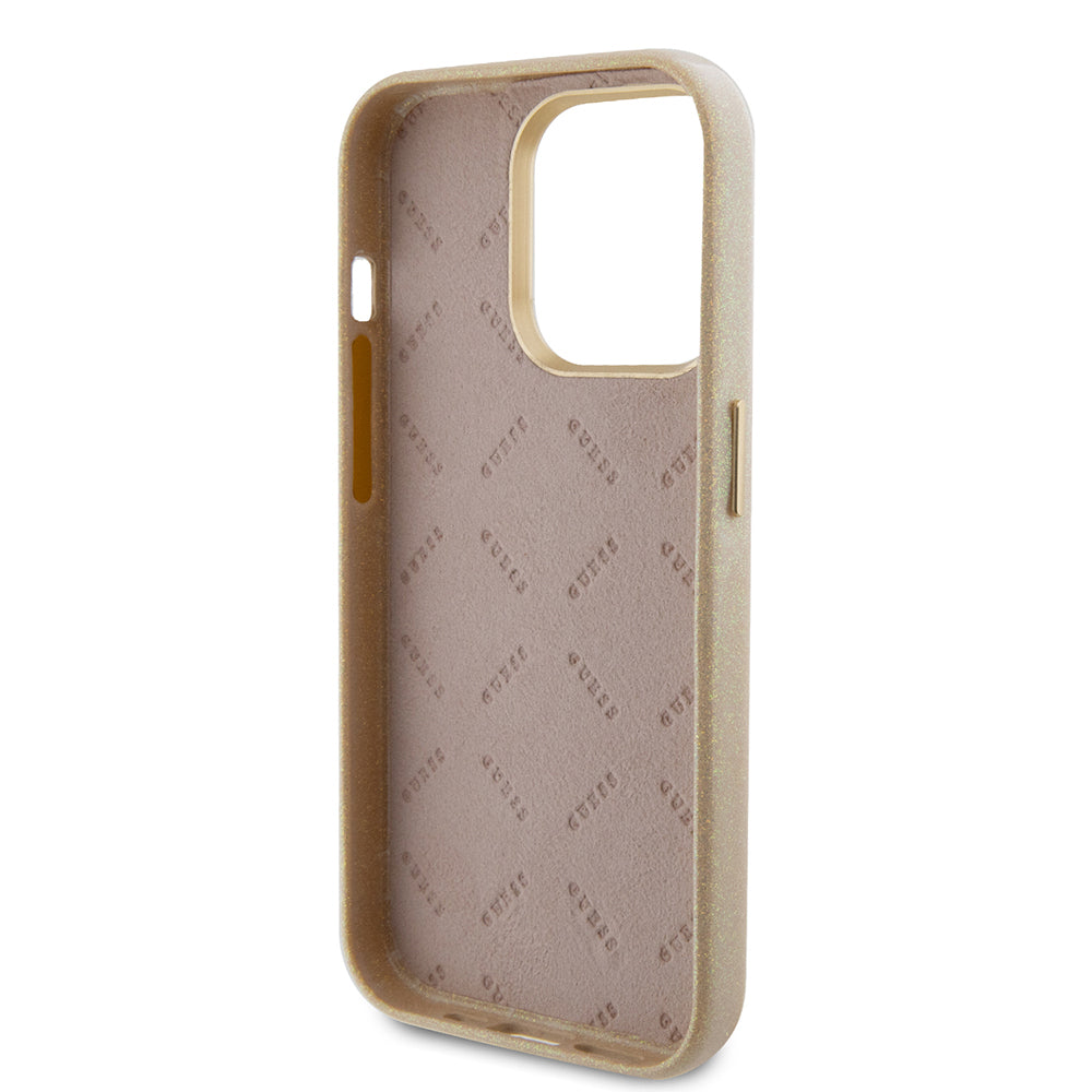 Guess - Glitter Glossy Script (GUHCP15LPGMCSD) - iPhone 15 Pro - Sparkle Beige