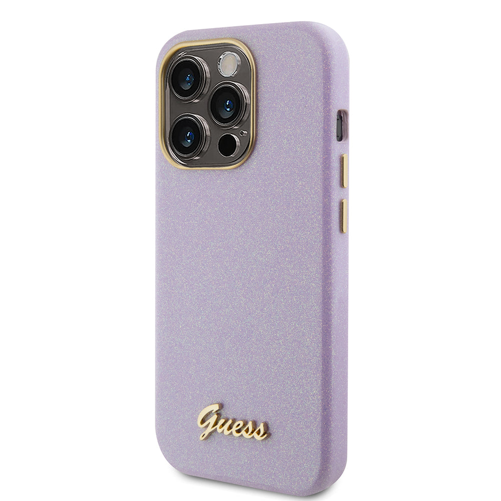 Guess - Glitter Glossy Script (GUHCP15LPGMCSL) - iPhone 15 Pro - Light Purple