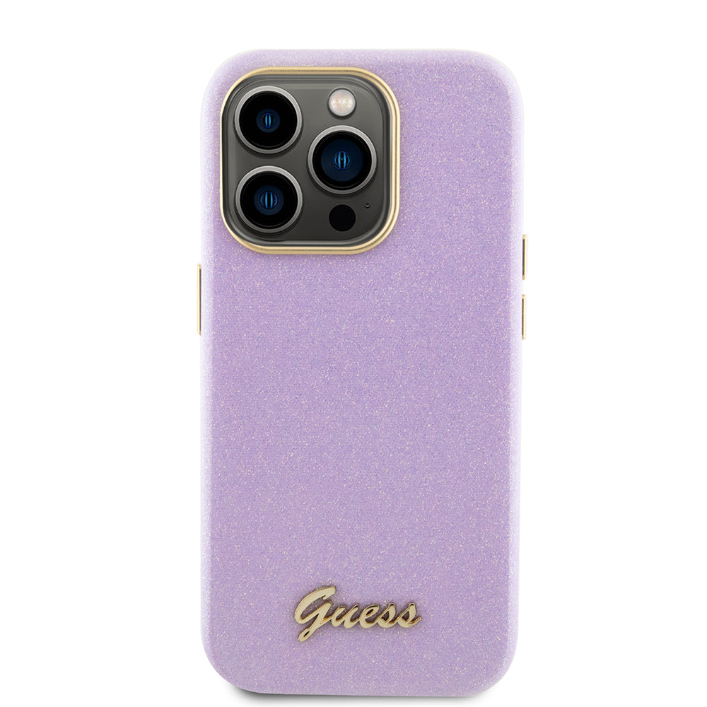Guess - Glitter Glossy Script (GUHCP15LPGMCSL) - iPhone 15 Pro - Light Purple