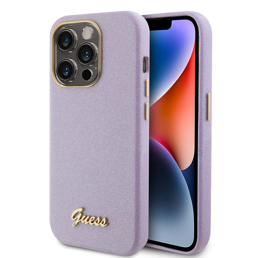 Guess - Glitter Glossy Script (GUHCP15LPGMCSL) - iPhone 15 Pro - Light Purple