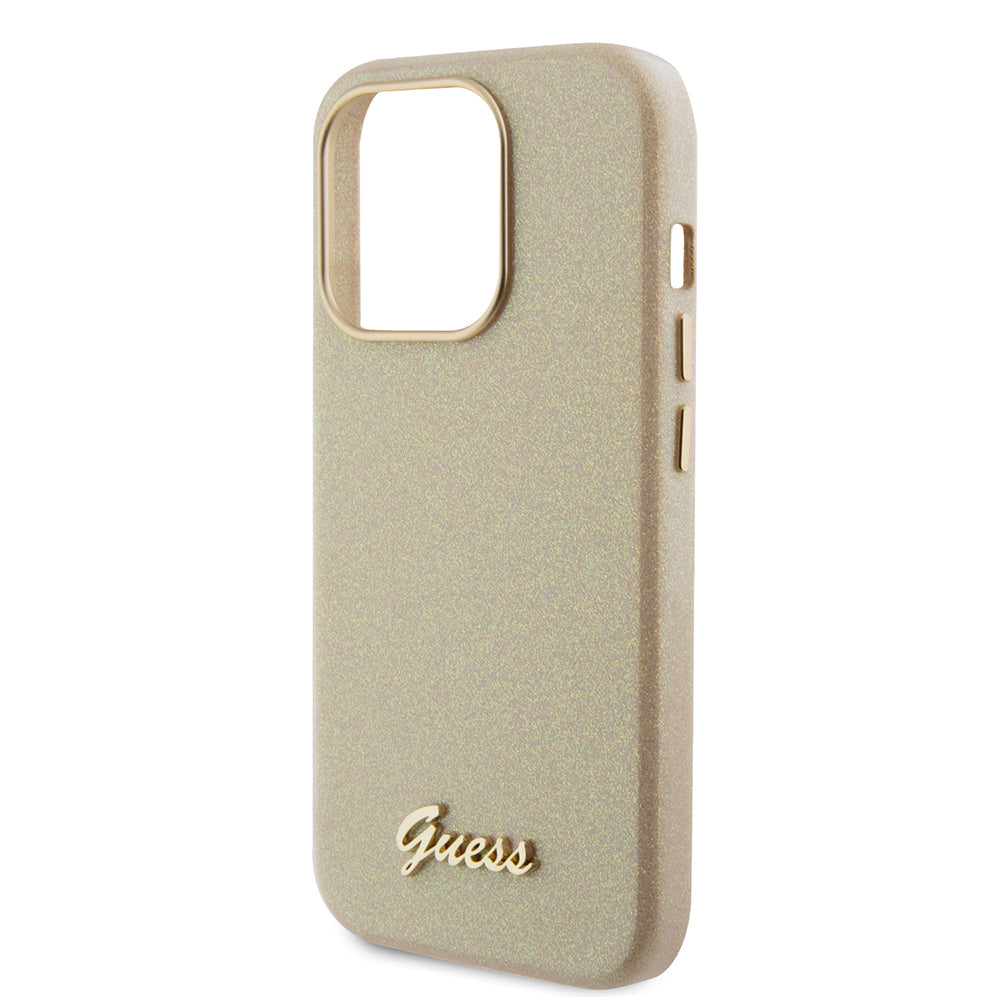 Guess - Glitter Glossy Script (GUHCP15XPGMCSD) - iPhone 15 Pro Max - Sparkle Beige