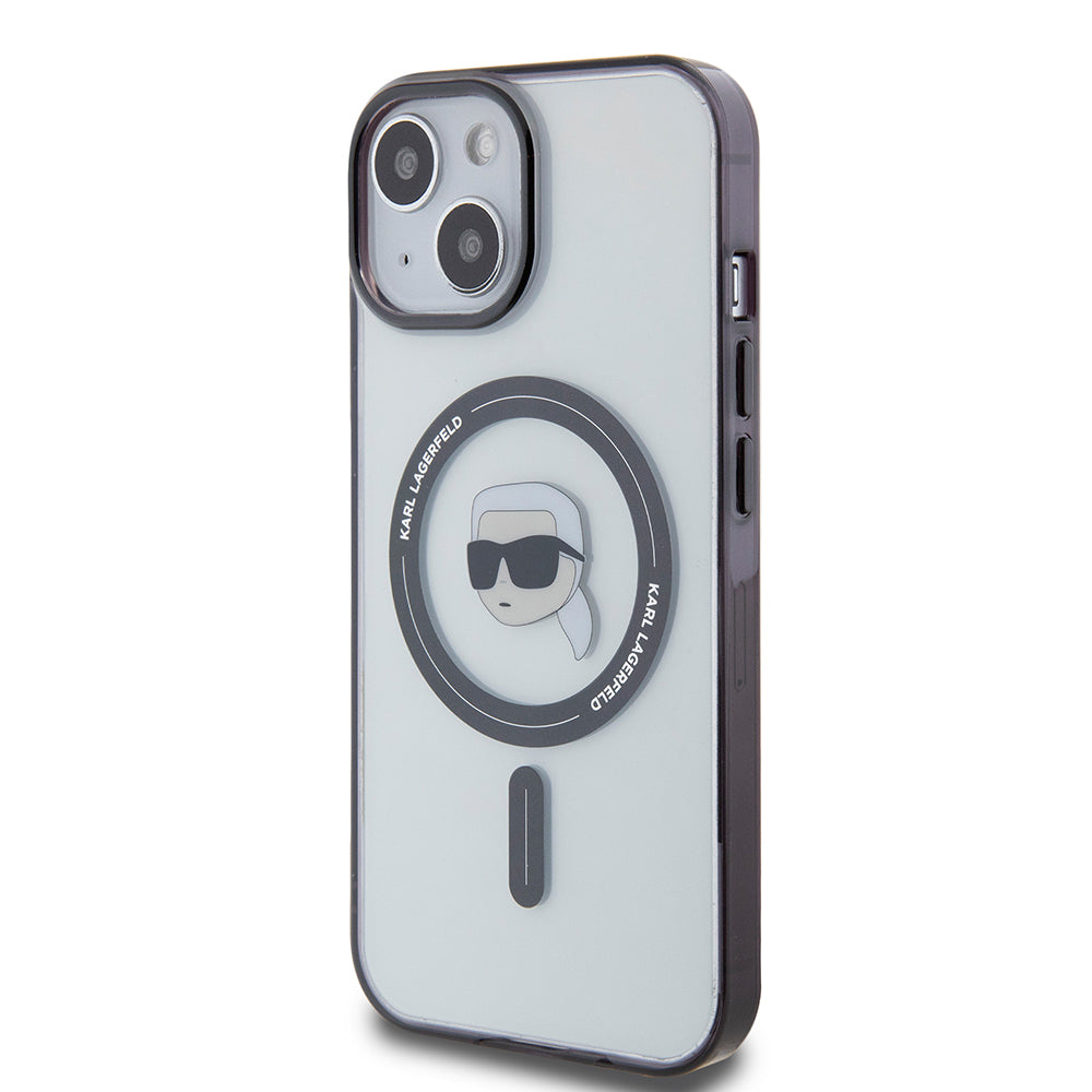 Karl Lagerfeld - IML MagSafe (KLHMP15SHKHNOTK) - iPhone 15 - Transparent Karl`s Head