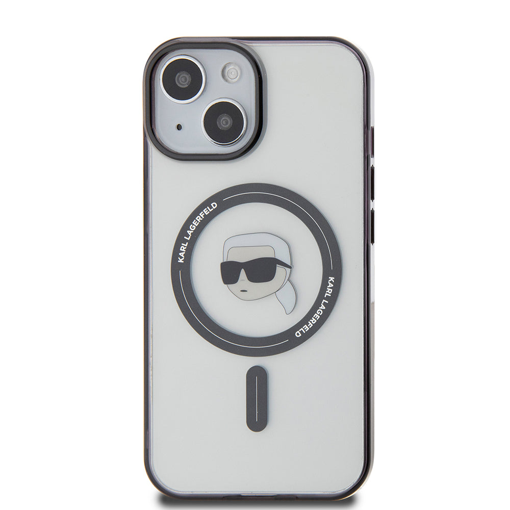 Karl Lagerfeld - IML MagSafe (KLHMP15SHKHNOTK) - iPhone 15 - Transparent Karl`s Head