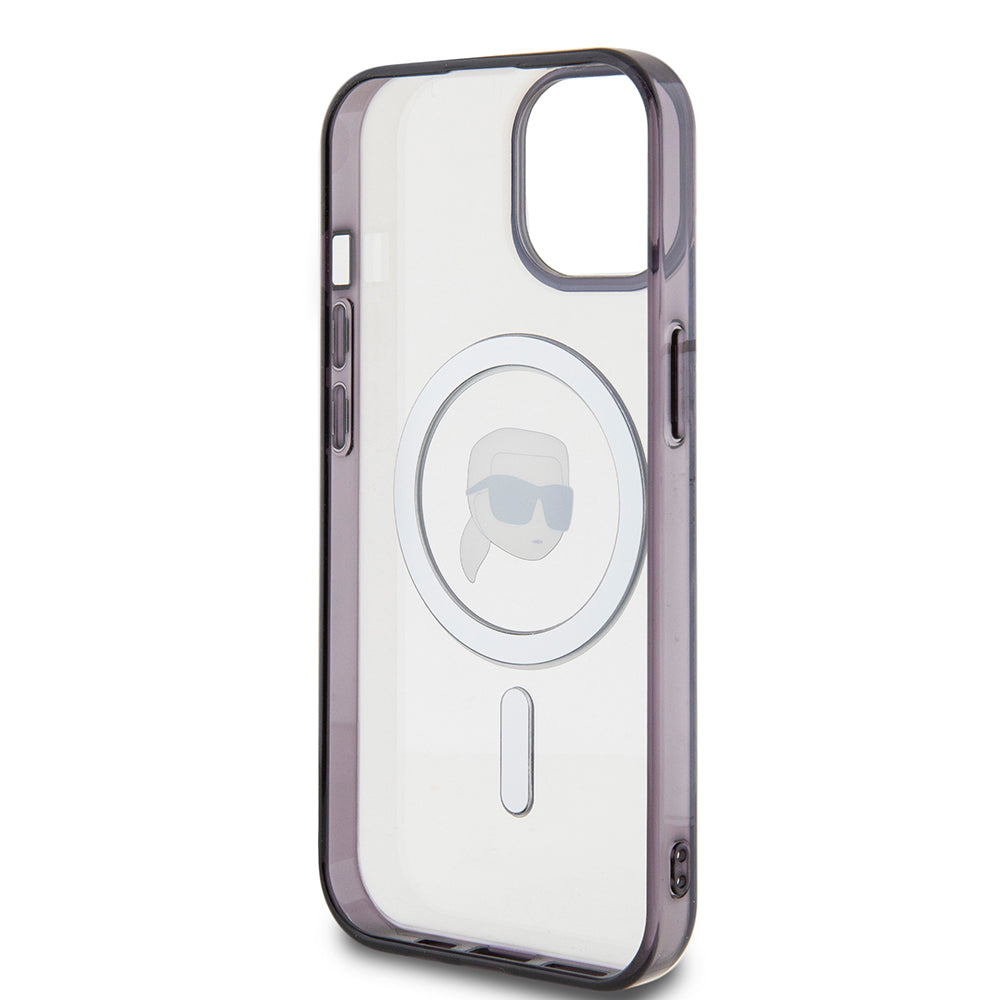 Karl Lagerfeld - IML MagSafe (KLHMP15SHKHNOTK) - iPhone 15 - Transparent Karl`s Head