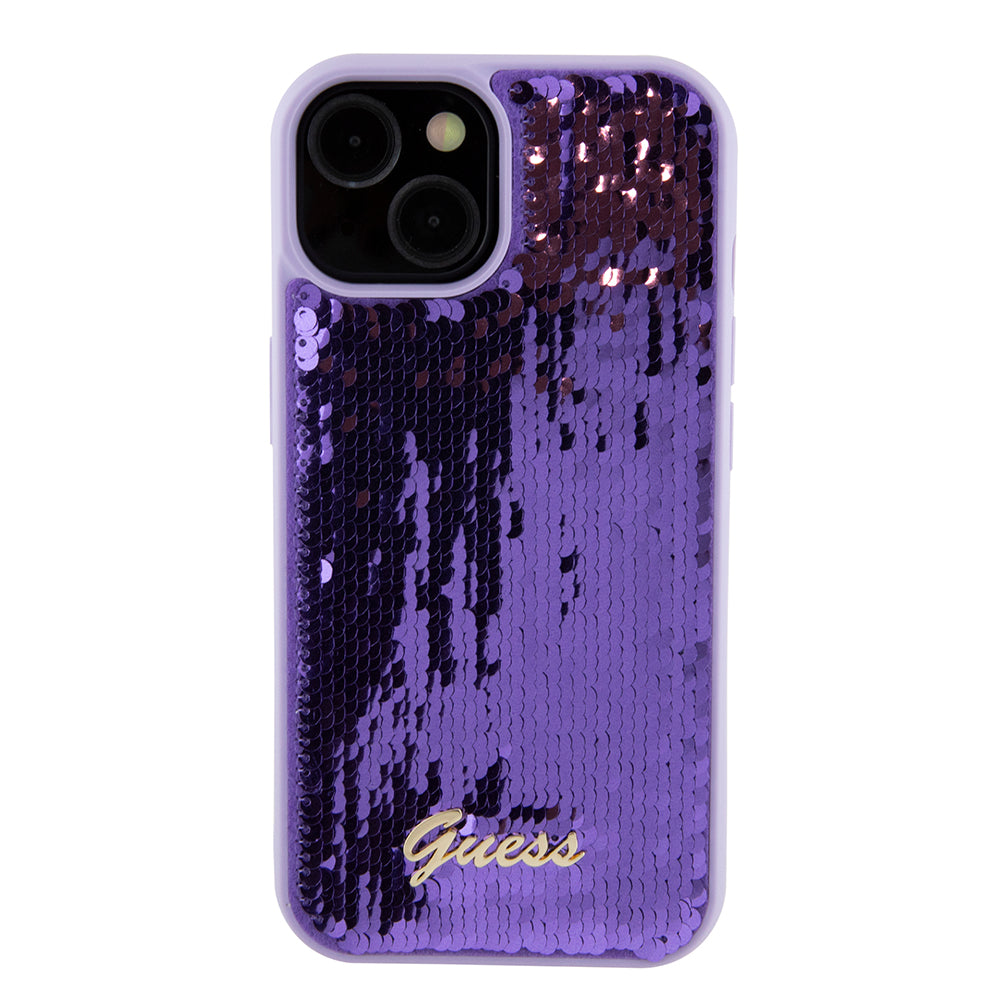 Guess - Sequin Script Metal (GUHCP15SPSFDGSU) - iPhone 15 - Purple