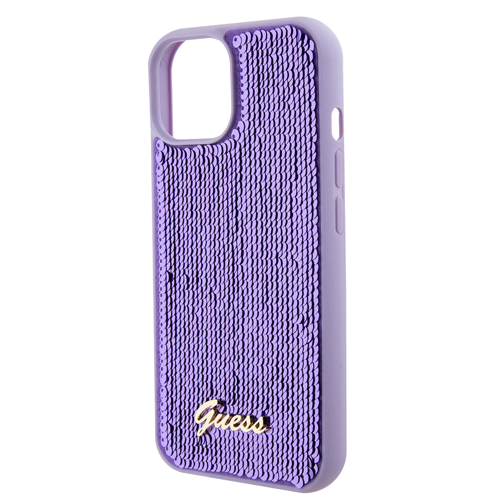 Guess - Sequin Script Metal (GUHCP15SPSFDGSU) - iPhone 15 - Purple