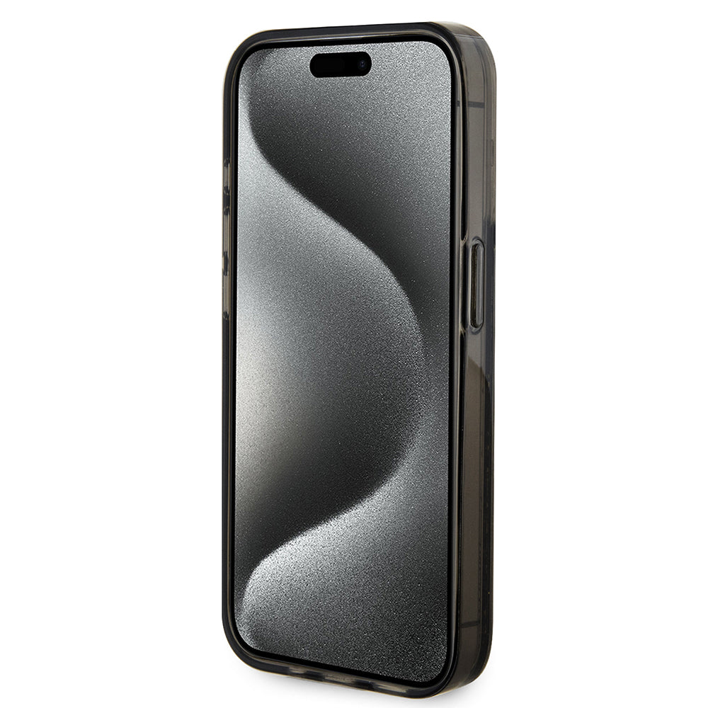 Guess - Liquid Glitter Gold Stripes (GUHCP15LLFCSEGK) - iPhone 15 Pro - Black