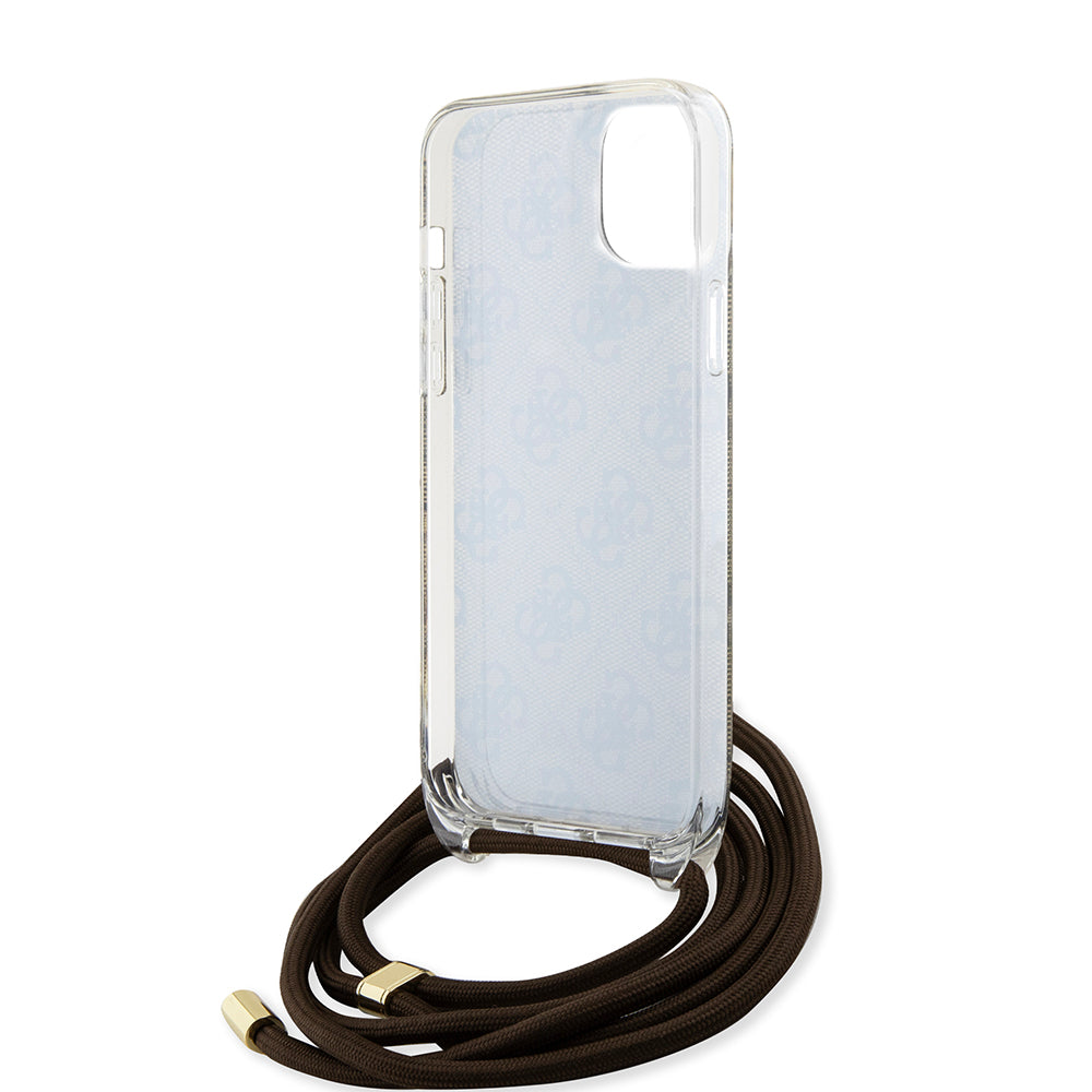 Husa pentru iPhone - Guess Crossbody Cord 4G Print (GUHCP15SHC4SEW) - Brown