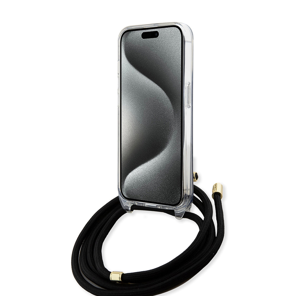 Guess - Crossbody Cord 4G Print (GUHCP15SHC4SEK) - iPhone 15 - Black