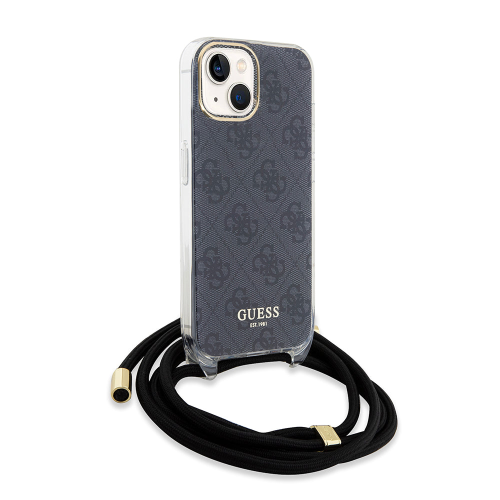 Guess - Crossbody Cord 4G Print (GUHCP15SHC4SEK) - iPhone 15 - Black