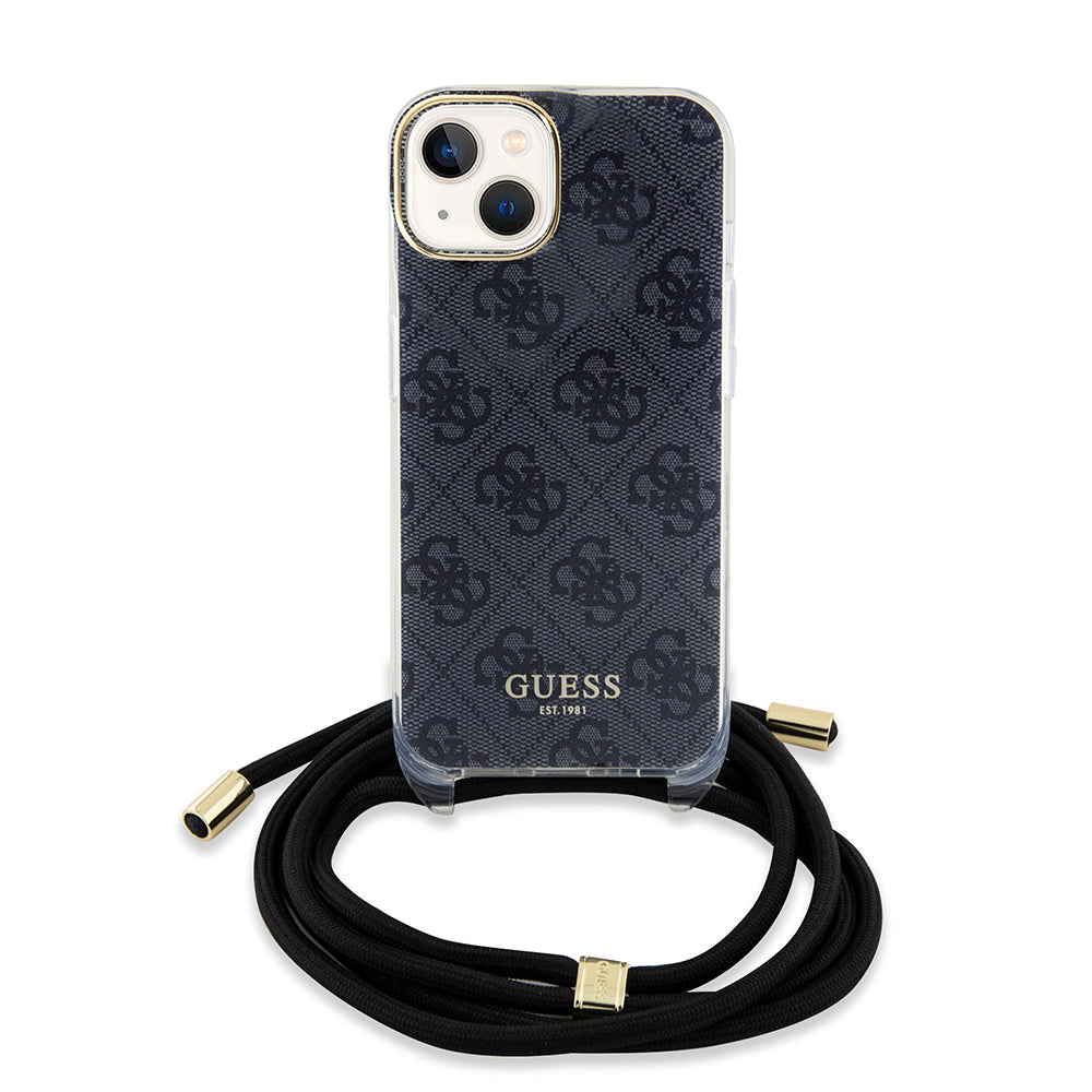 Guess - Crossbody Cord 4G Print (GUHCP15SHC4SEK) - iPhone 15 - Black