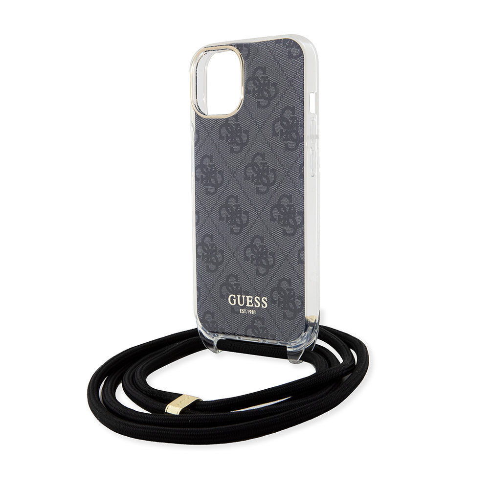 Guess - Crossbody Cord 4G Print (GUHCP15SHC4SEK) - iPhone 15 - Black
