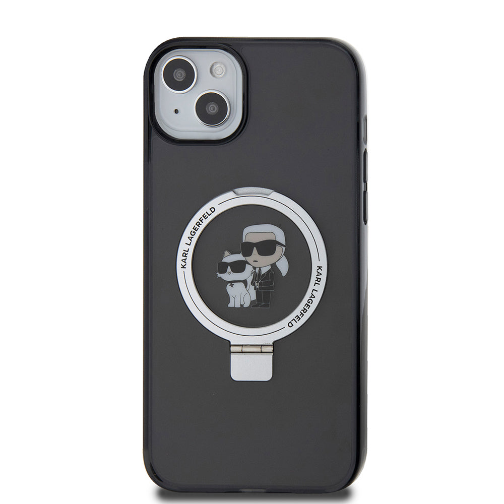 Karl Lagerfeld - Hardcase Ring Stand MagSafe (KLHMP15MHMRSKCK) - iPhone 15 Plus - Karl&Choupette