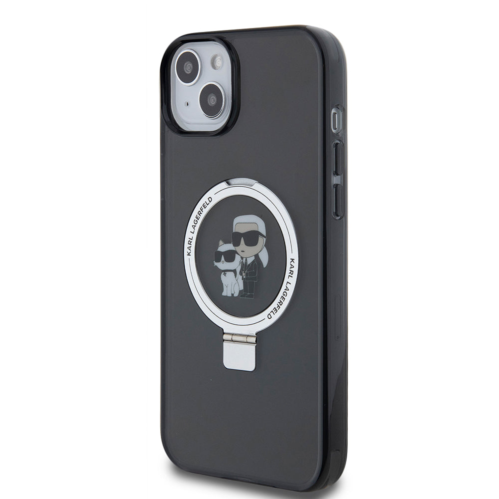 Karl Lagerfeld - Hardcase Ring Stand MagSafe (KLHMP15MHMRSKCK) - iPhone 15 Plus - Karl&Choupette