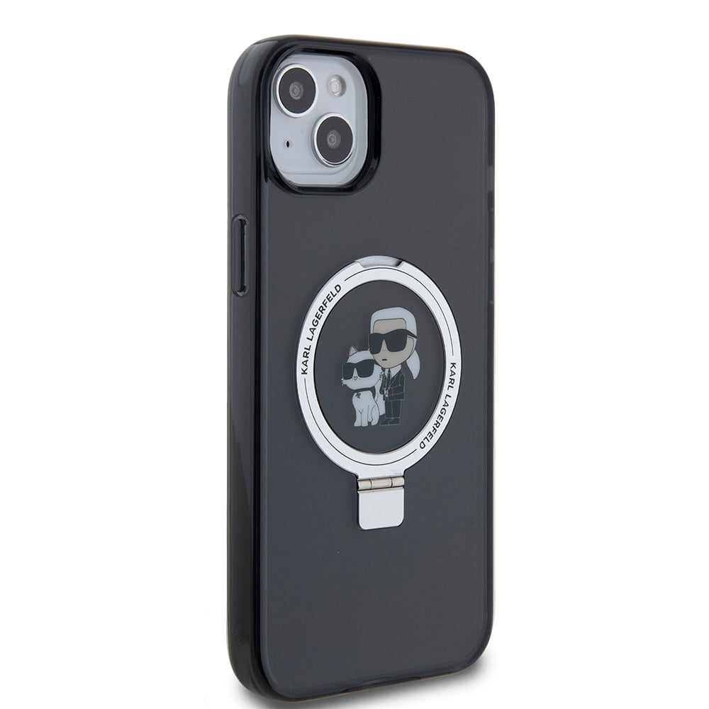 Karl Lagerfeld - Hardcase Ring Stand MagSafe (KLHMP15MHMRSKCK) - iPhone 15 Plus - Karl&Choupette