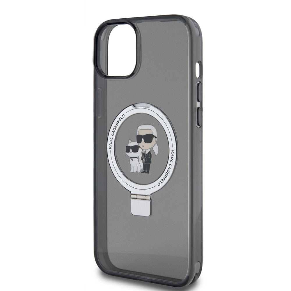 Karl Lagerfeld - Hardcase Ring Stand MagSafe (KLHMP15MHMRSKCK) - iPhone 15 Plus - Karl&Choupette