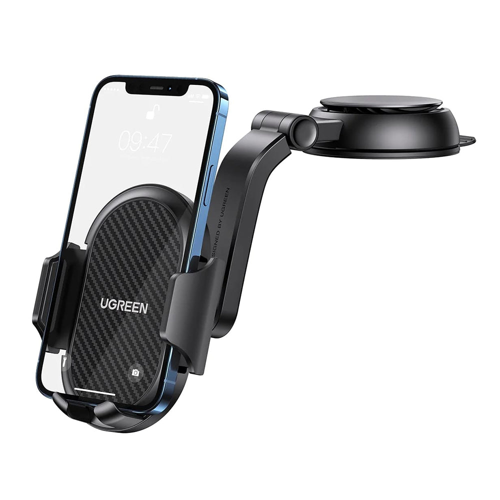 Ugreen - Car Holder LP405 (20473) - Waterfall-Shaped with Suction Cup for Dashboard, 360°, 4.7″- 7.2″ Phones - Black