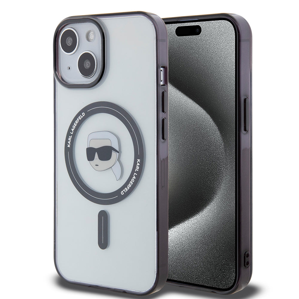 Karl Lagerfeld - IML MagSafe (KLHMP15MHKHNOTK) - iPhone 15 Plus - Transparent Karl`s Head
