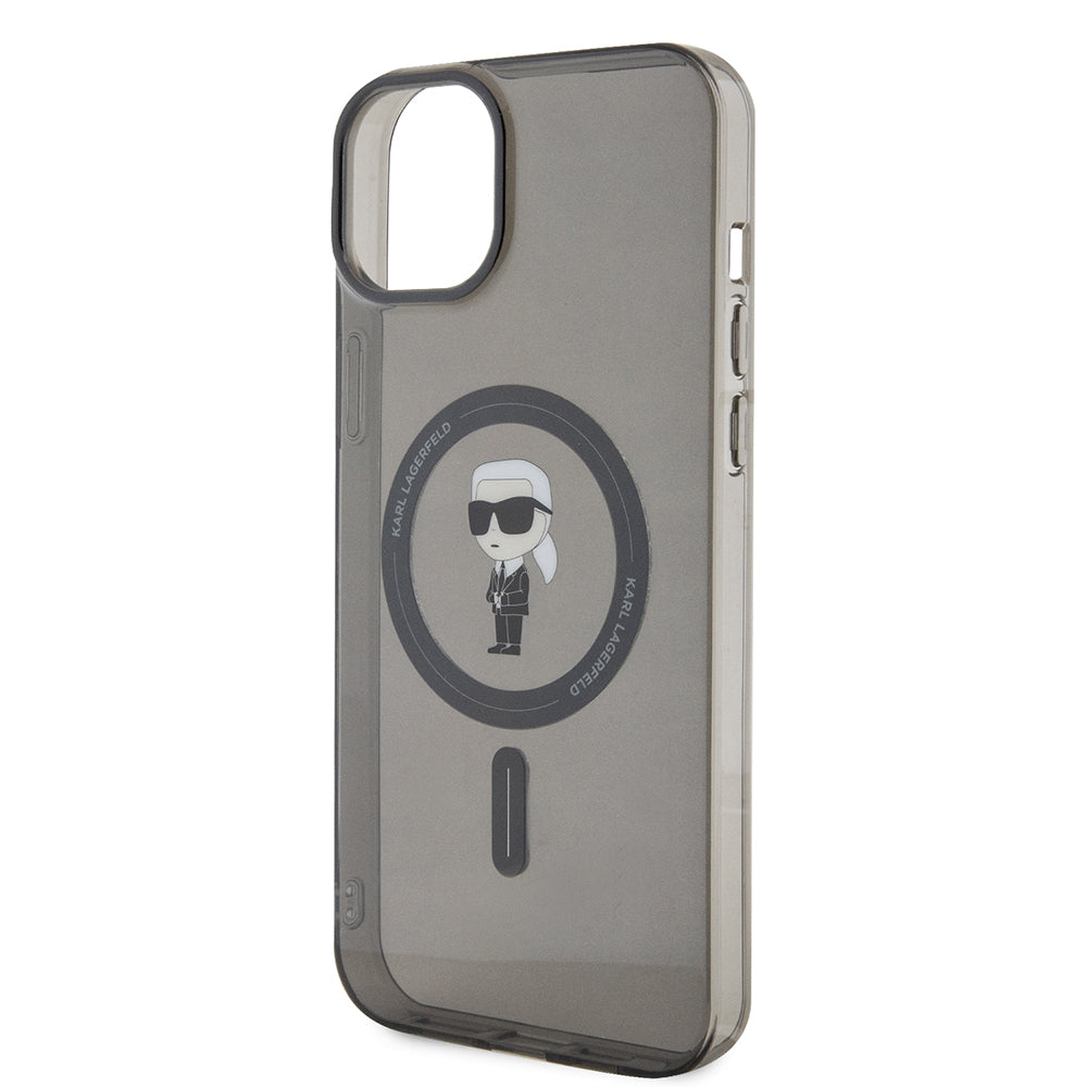 Karl Lagerfeld - IML MagSafe (KLHMP15MHFCKNOK) - iPhone 15 Plus - Black Ikonik