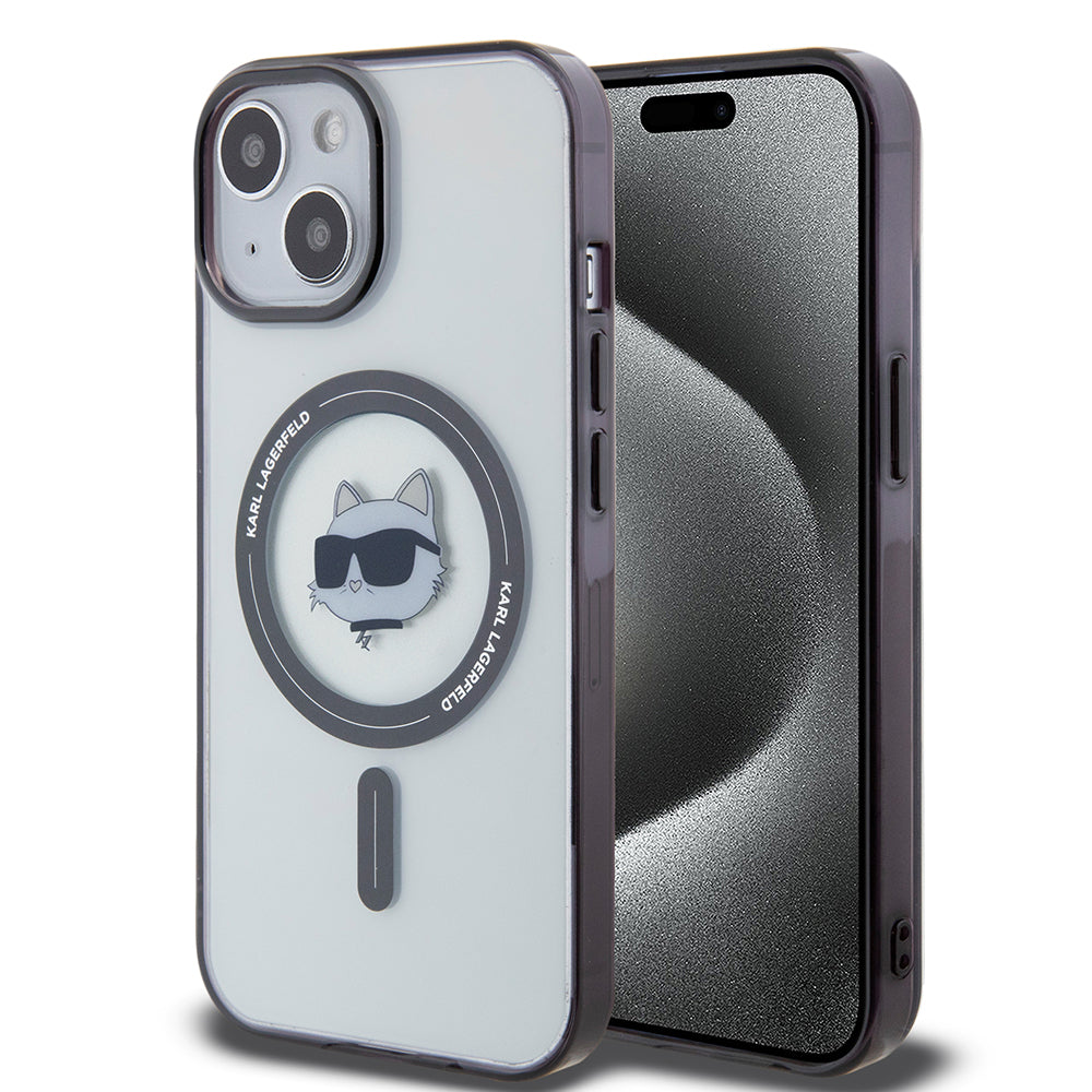 Karl Lagerfeld - IML MagSafe (KLHMP15MHCHNOTK) - iPhone 15 Plus - Transparent Choupette`s Head