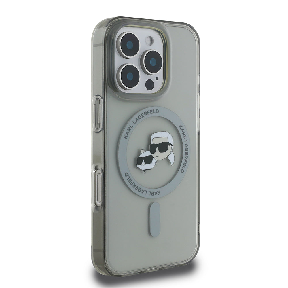 Karl Lagerfeld - IML MagSafe (KLHMP16XHLSKCK) - iPhone 16 Pro Max - Metal Karl&Choupette Head