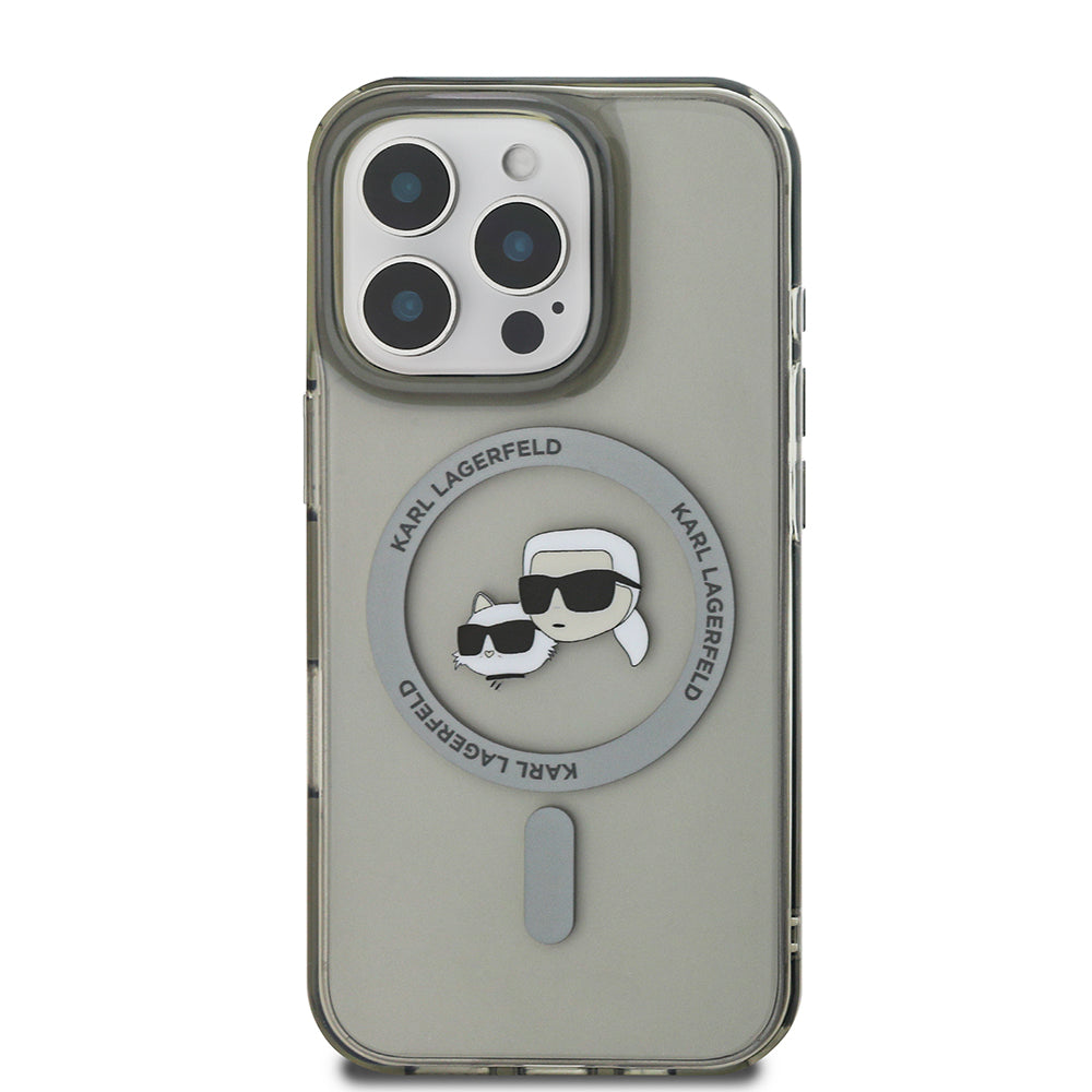 Karl Lagerfeld - IML MagSafe (KLHMP16XHLSKCK) - iPhone 16 Pro Max - Metal Karl&Choupette Head