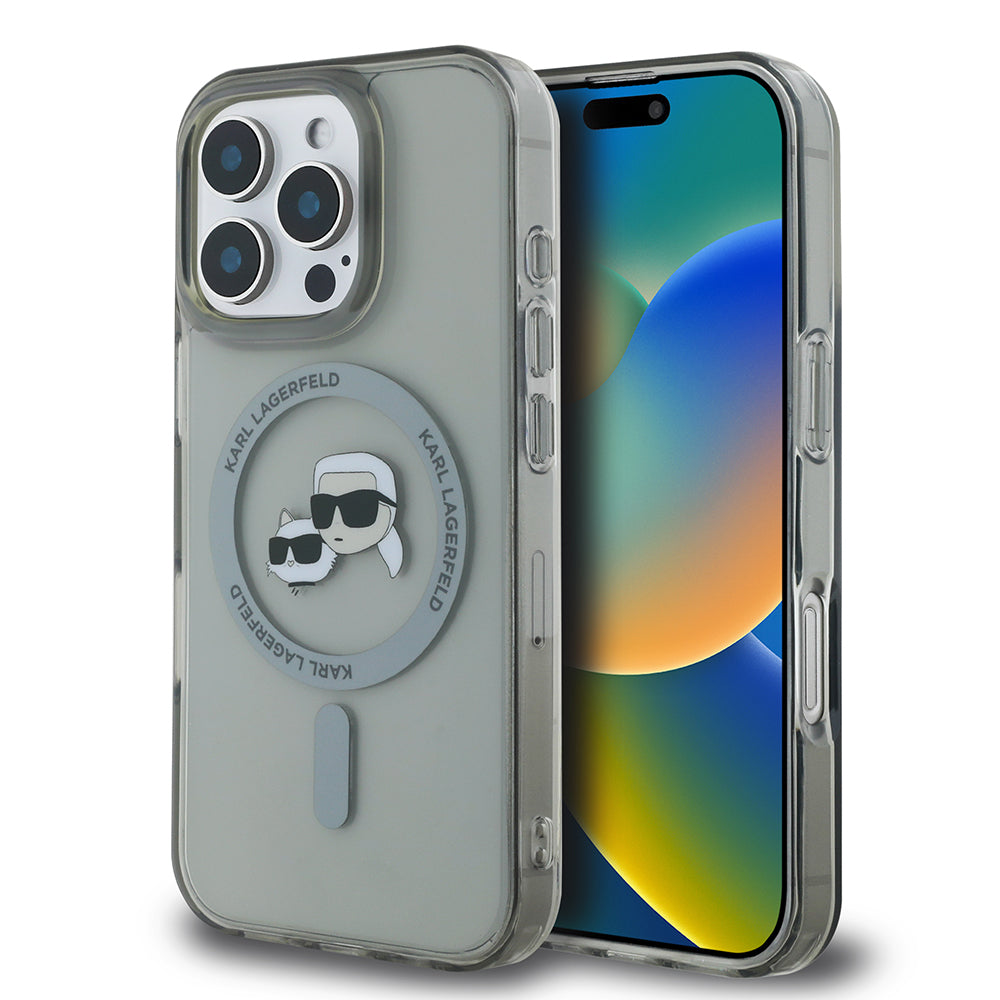 Karl Lagerfeld - IML MagSafe (KLHMP16XHLSKCK) - iPhone 16 Pro Max - Metal Karl&Choupette Head