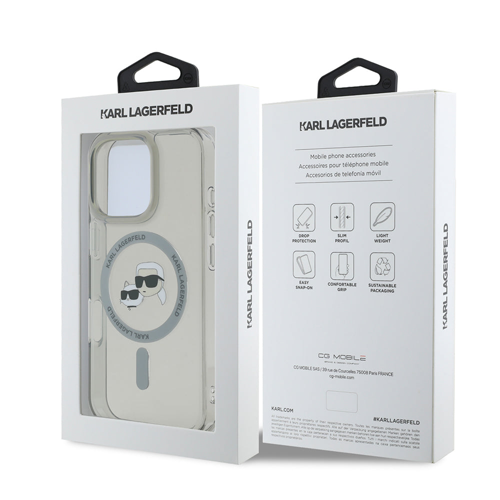 Karl Lagerfeld - IML MagSafe (KLHMP16XHLSKCK) - iPhone 16 Pro Max - Metal Karl&Choupette Head