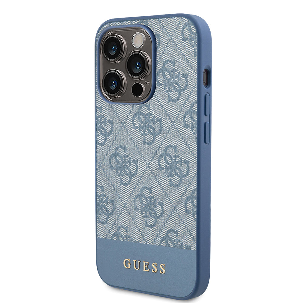 Guess Husa de protectie Guess Hardcase 4G Stripe Collection (GUHCP15LG4GLBL) compatibil cu iPhone 15 Pro, Albastru – ima