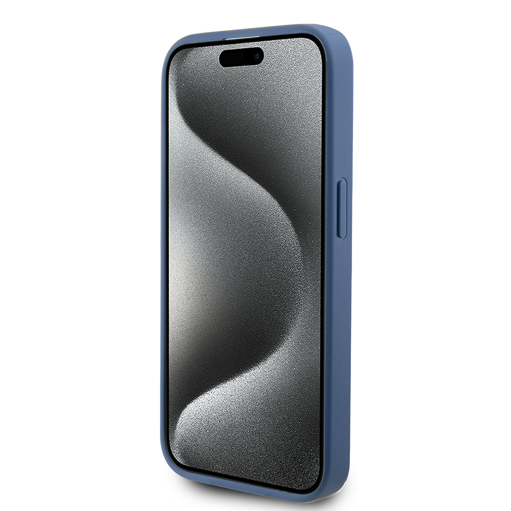 Guess Husa de protectie Guess Hardcase 4G Stripe Collection (GUHCP15LG4GLBL) compatibil cu iPhone 15 Pro, Albastru – ima
