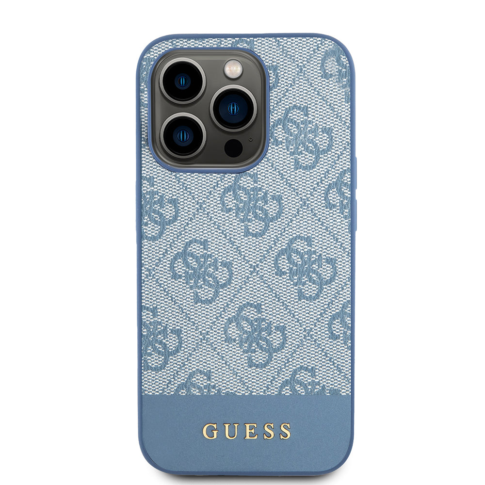 Guess Husa de protectie Guess Hardcase 4G Stripe Collection (GUHCP15LG4GLBL) compatibil cu iPhone 15 Pro, Albastru – ima
