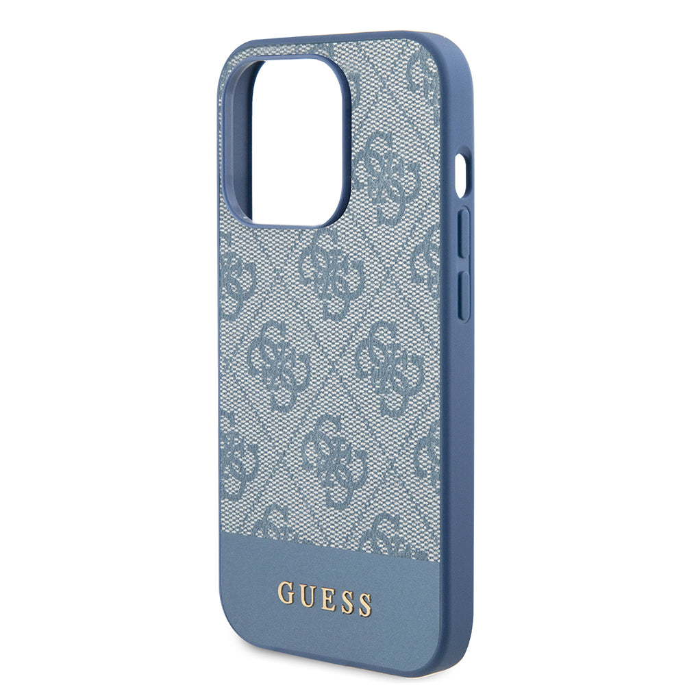 Guess Husa de protectie Guess Hardcase 4G Stripe Collection (GUHCP15LG4GLBL) compatibil cu iPhone 15 Pro, Albastru – ima