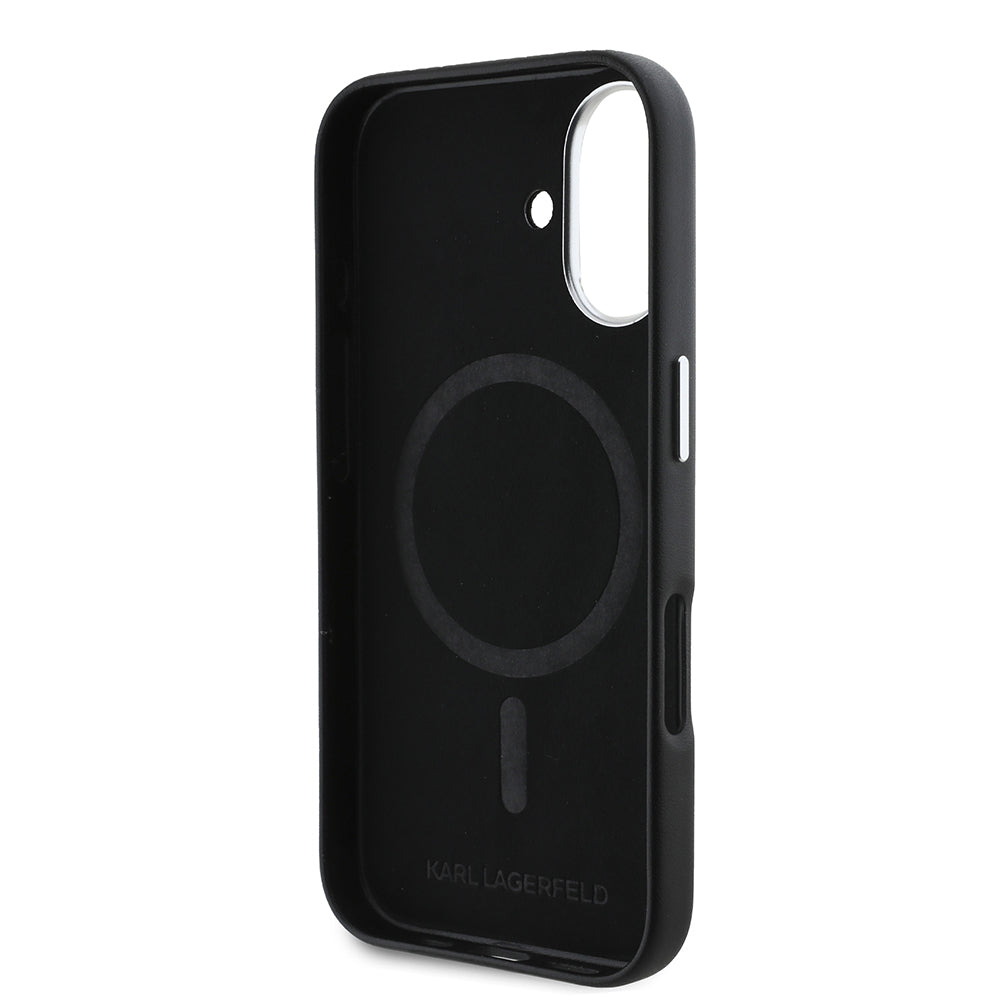 Karl Lagerfeld - Leather MagSafe (KLHMP16MPGMSRPK) - iPhone 16 Plus - FW Metal Plate