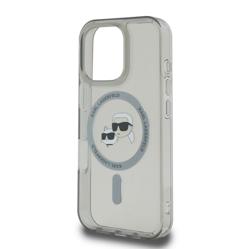 Karl Lagerfeld - IML MagSafe (KLHMP16LHLSKCK) - iPhone 16 Pro - Metal Karl&Choupette Head