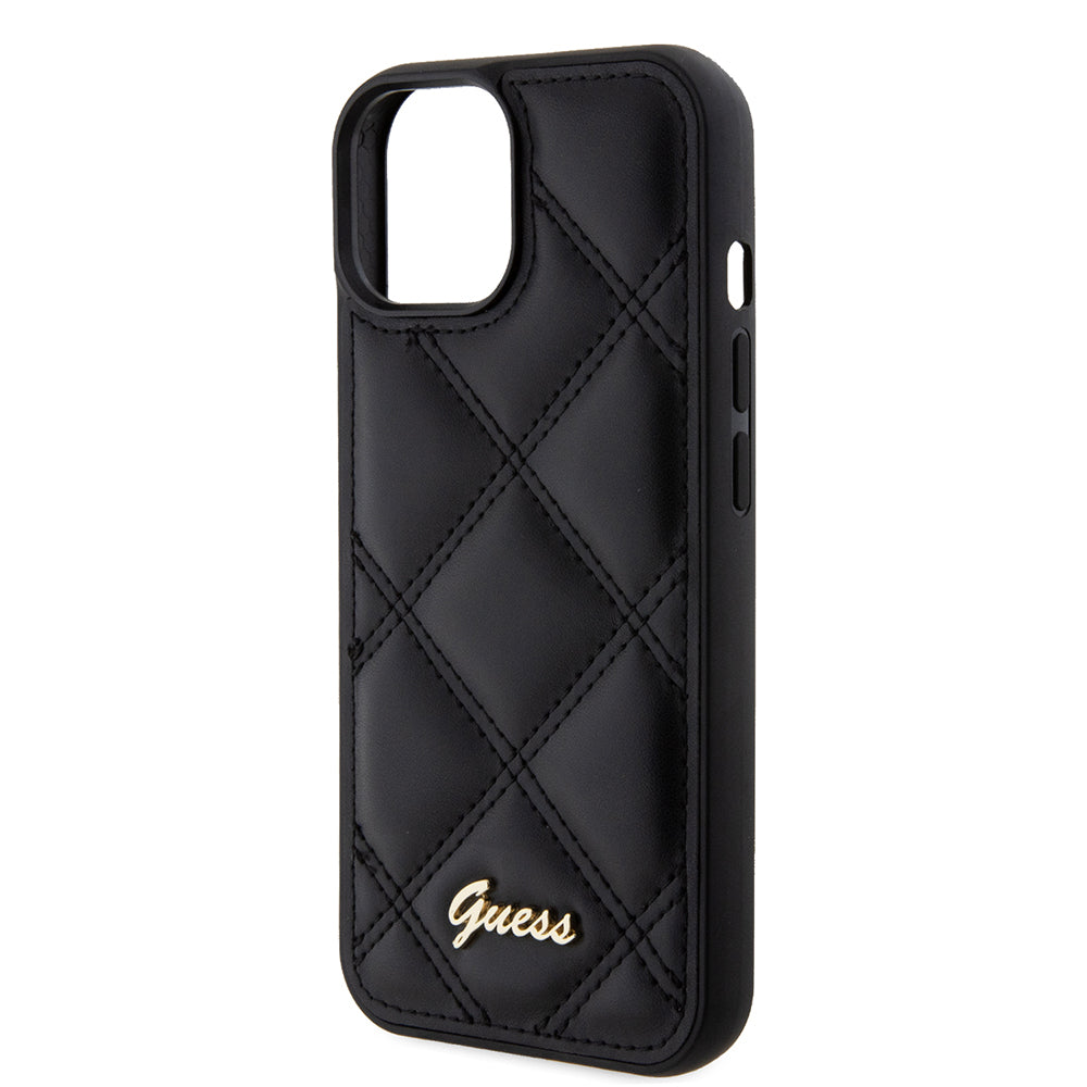 Guess - Quilted Metal Logo (GUHCP15SPSQSQSK) - iPhone 15 - Black