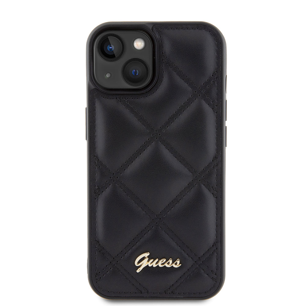 Guess - Quilted Metal Logo (GUHCP15SPSQSQSK) - iPhone 15 - Black