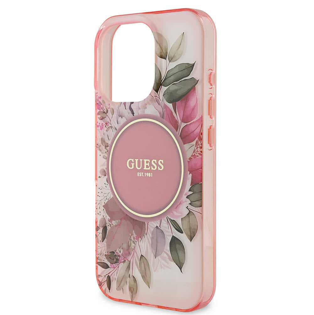 Guess - IML Flower & Tonal Circle MagSafe (GUHMP16XHFWBDCEP) - iPhone 16 Pro Max - Pink