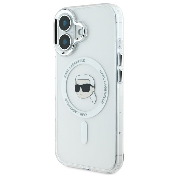 Karl Lagerfeld - IML MagSafe (KLHMP16MHLSKIH) - iPhone 16 Plus - White Karl`s Head
