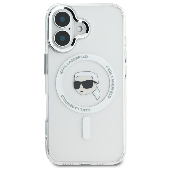 Karl Lagerfeld - IML MagSafe (KLHMP16MHLSKIH) - iPhone 16 Plus - White Karl`s Head