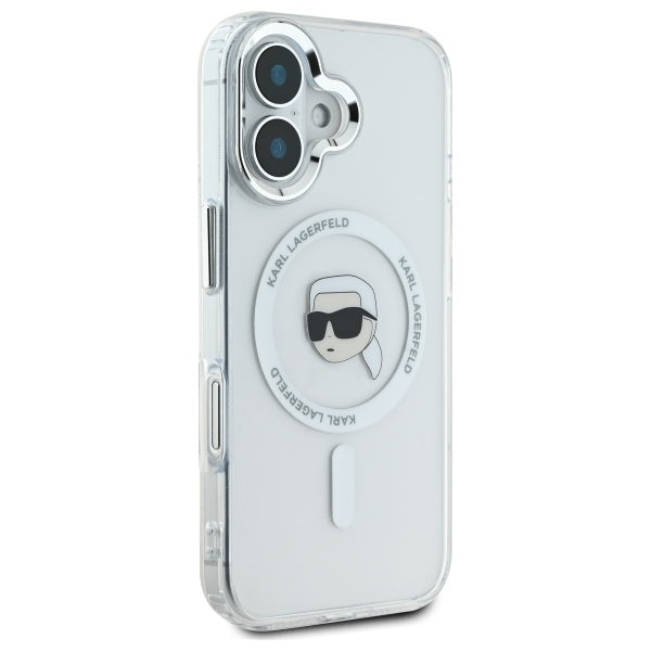 Karl Lagerfeld - IML MagSafe (KLHMP16MHLSKIH) - iPhone 16 Plus - White Karl`s Head