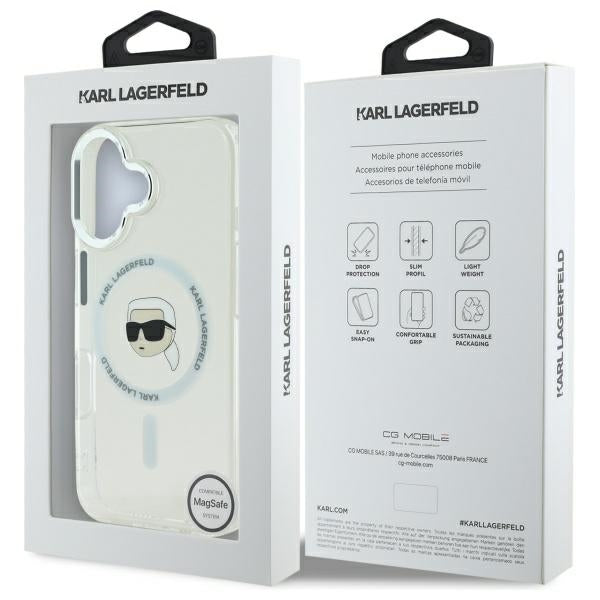 Karl Lagerfeld - IML MagSafe (KLHMP16MHLSKIH) - iPhone 16 Plus - White Karl`s Head
