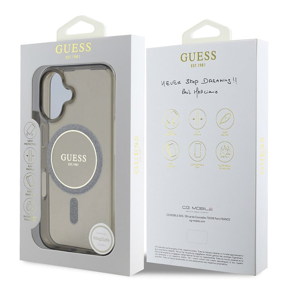 Guess - IML Glitter Circle MagSafe (GUHMP16SHFGEREK) - iPhone 16 - Black
