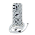 Karl Lagerfeld - IML Crossbody MagSafe (KLHMP15LHCKCKLCT) - iPhone 15 Pro - Transparent Monogram Karl&Choupette Head