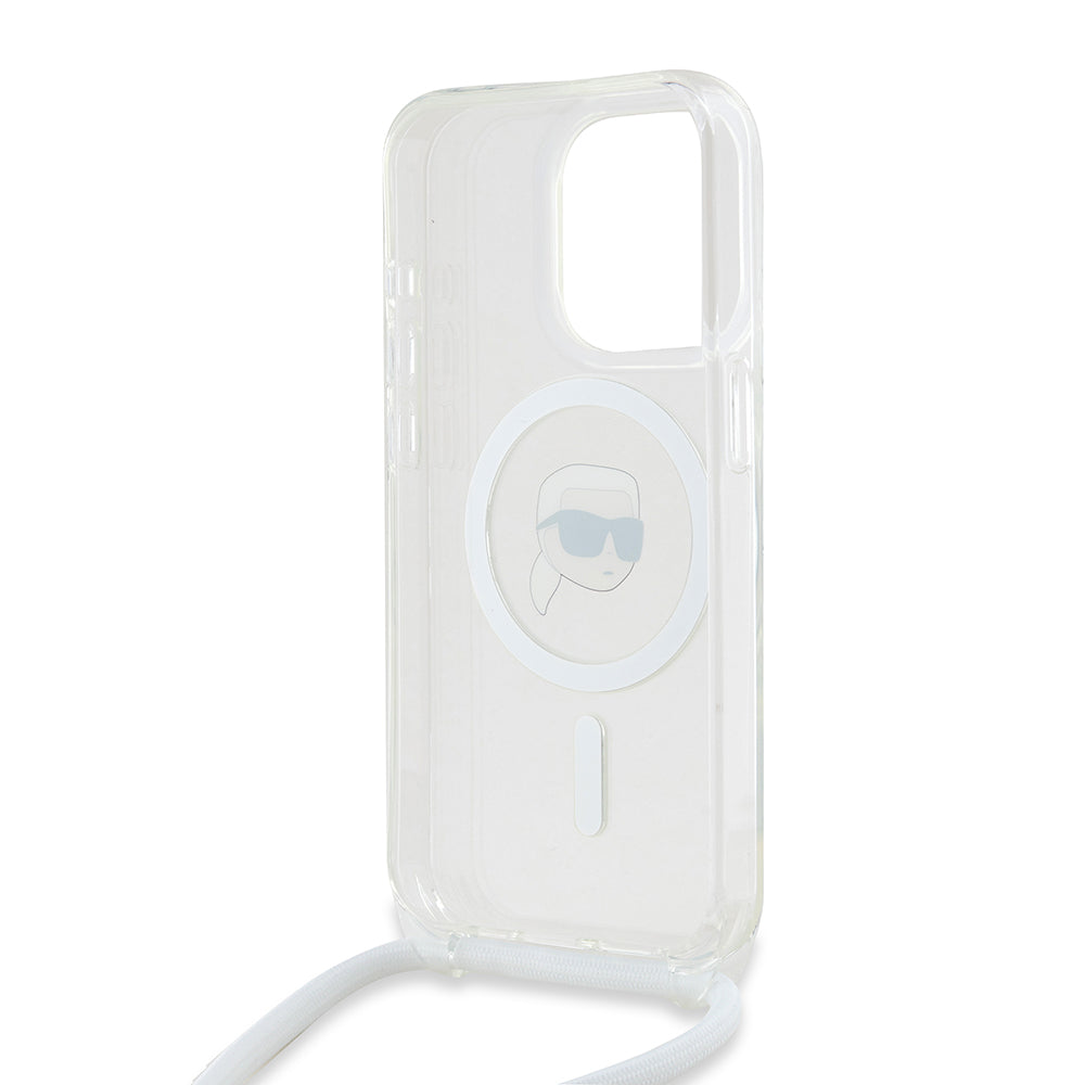 Karl Lagerfeld - IML Crossbody MagSafe (KLHMP15LHCKHNT) - iPhone 15 Pro - Transparent Karl Head