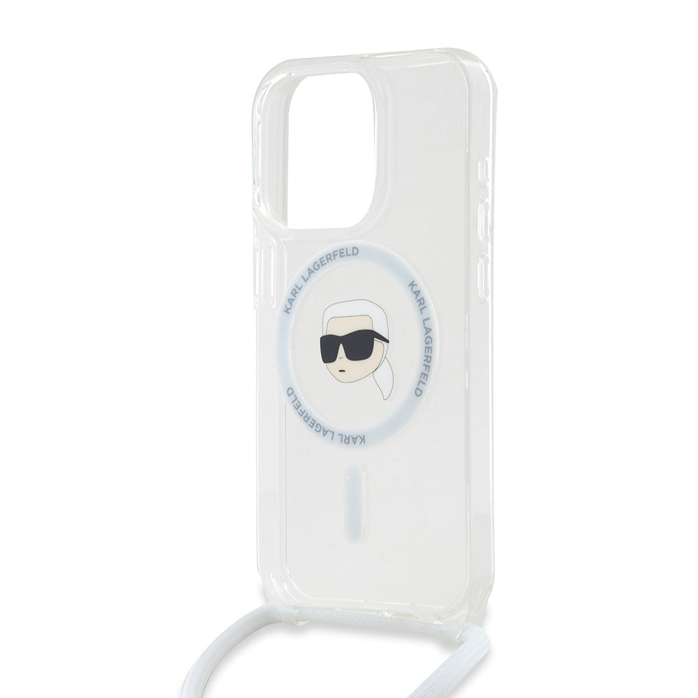 Karl Lagerfeld - IML Crossbody MagSafe (KLHMP15LHCKHNT) - iPhone 15 Pro - Transparent Karl Head