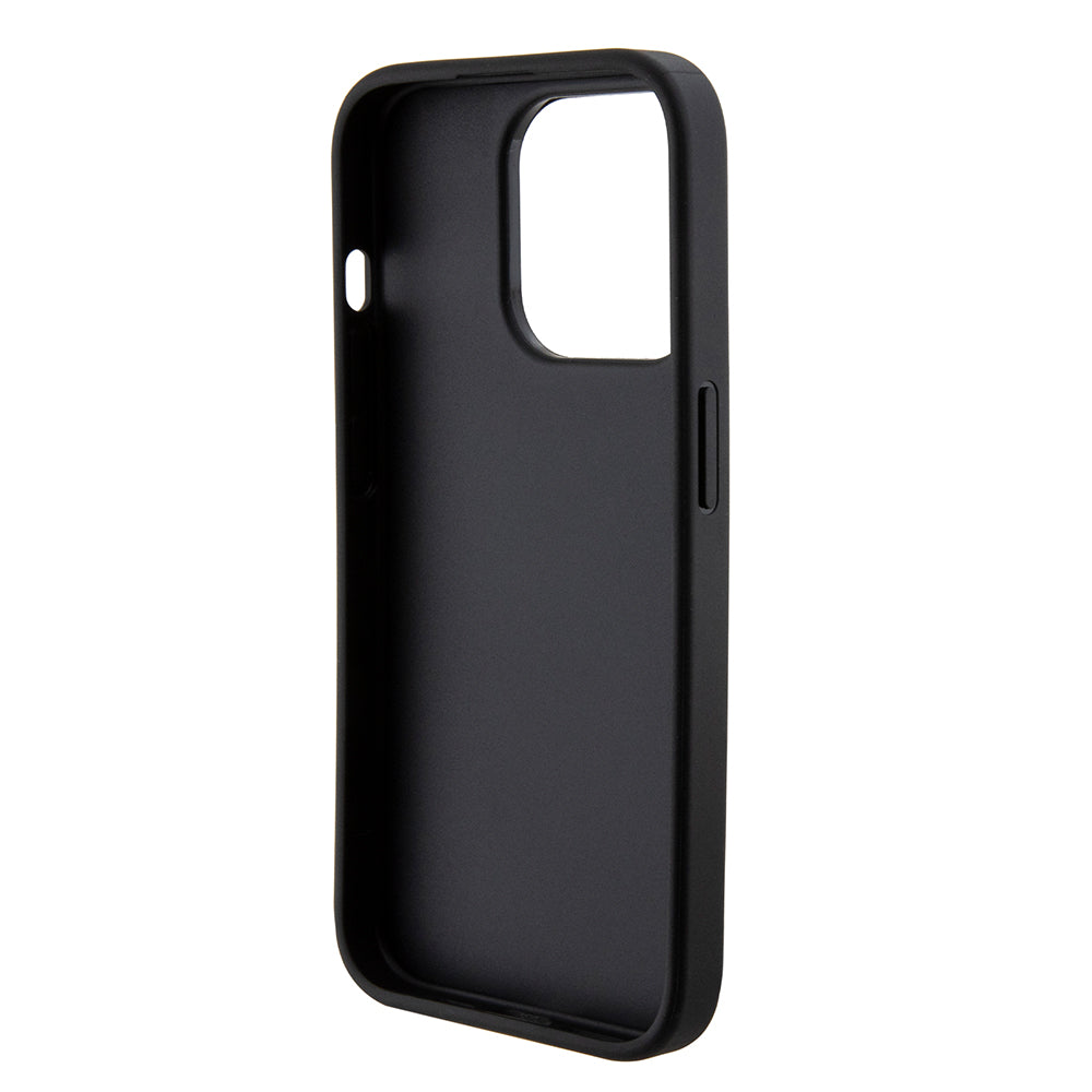 Guess - Grip Stand 4G Saffiano Strass - iPhone 15 Pro Max (GUHCP15XPGSSADK) - Black