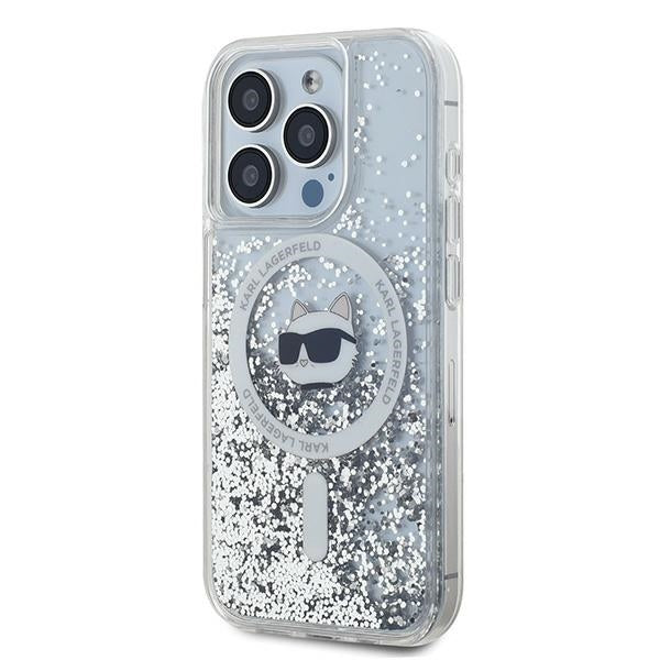Karl Lagerfeld - Liquid Glitter MagSafe (KLHMP15XLGCHSGH) - iPhone 15 Pro Max - Transparent Choupette Head